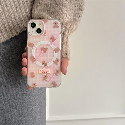 粉格狗狗磁吸支架手機殼｜iPhone 13-17系列7