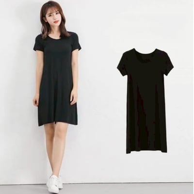 『買一送一』極舒服莫代爾居家服睡衣寬鬆短袖連身裙(常規/中長/加長)3