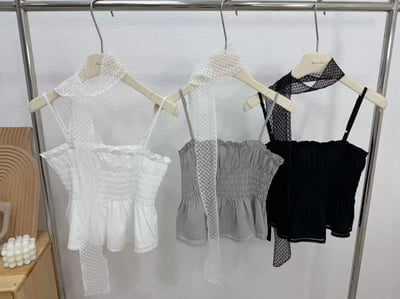 緞帶蕾絲可調式吊帶背心6