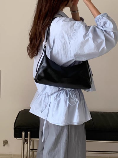 質感軟皮百搭手提包肩背包5