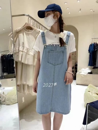 牛仔吊帶裙連身裙1