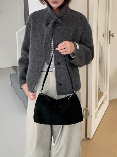 復古絨面豹紋手提肩背小方包17