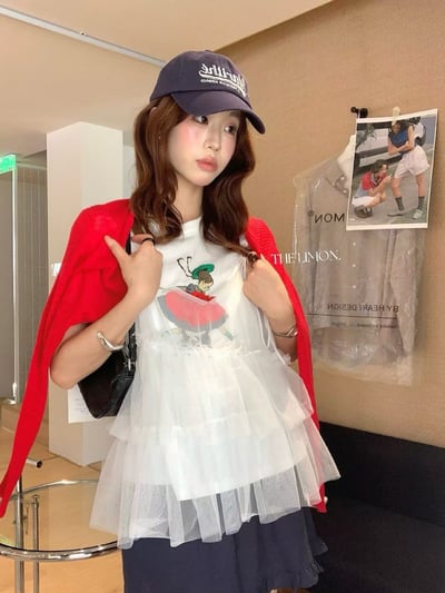 雙肩帶透紗吊帶7
