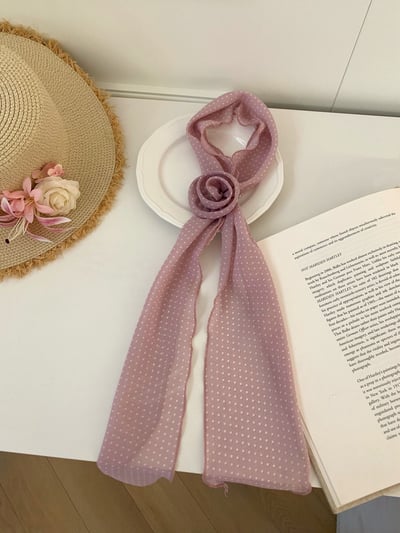 『買一送一』可拆式立體花朵多功能長條絲巾12