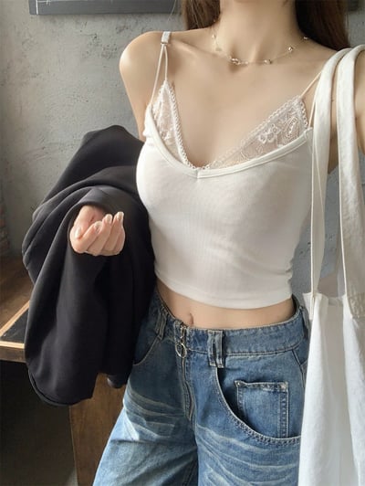 『買一送一』蕾絲美背可調肩帶胸墊背心6