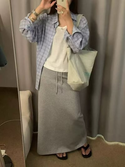 輕透格紋防曬襯衫3