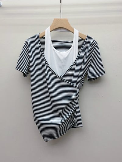 掛脖交叉上衣＋寬褲套裝6