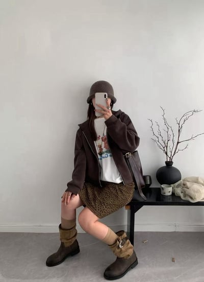 抽繩棉質連帽外套4