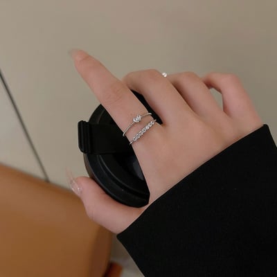 星願微光｜可調節疊戴戒指二件組4
