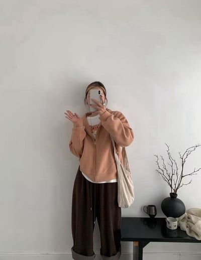 抽繩棉質連帽外套8