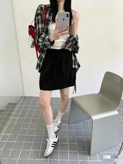 工裝口袋尼龍短裙3
