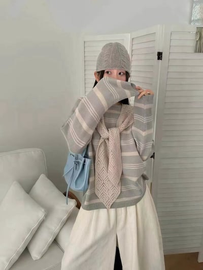 連帽毛衣連帽披肩兩件套1