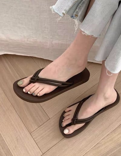 簡約度假防滑軟底夾腳拖鞋8