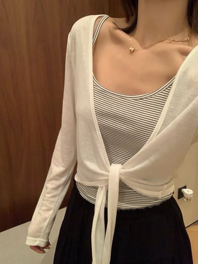 防曬外條紋背心兩件套6