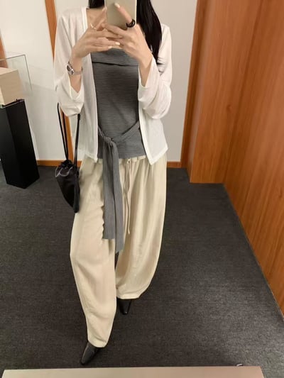 綁帶造型吊帶+外套兩件套10