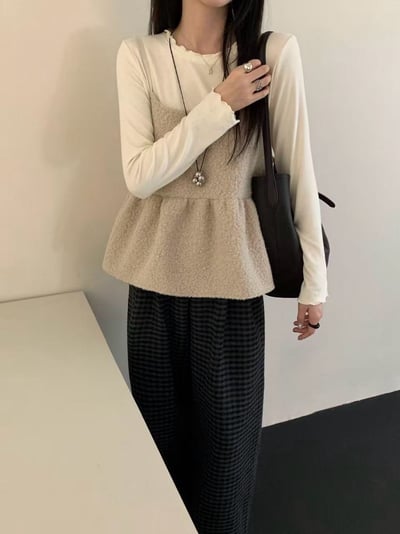 ★限時優惠｜至11/2★奶呼呼羊圈毛毛吊帶背心套裝5