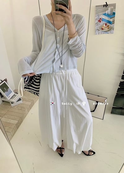 馬卡龍色天絲開衫防曬罩衫5