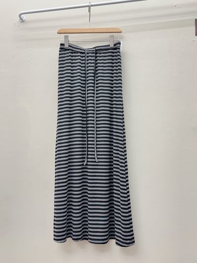 撞色條紋天絲莫代爾抽繩半身裙長裙4