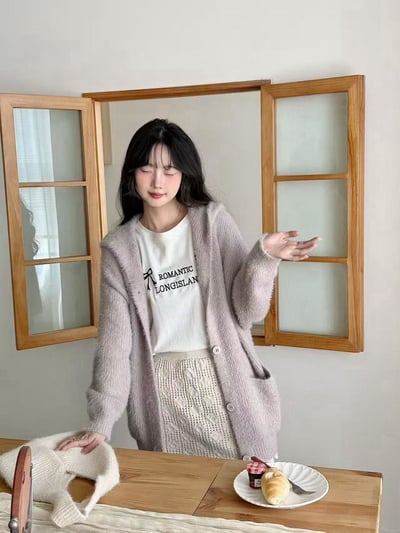 水貂毛開釦連帽外套4