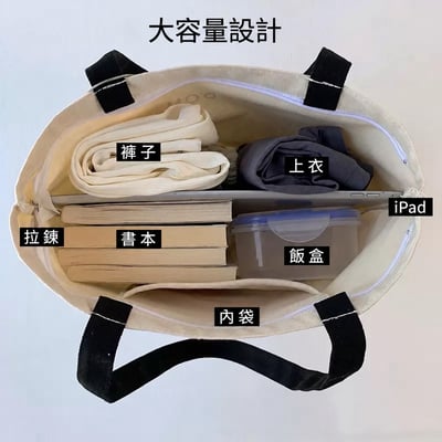 文藝簡約百搭帆布包3