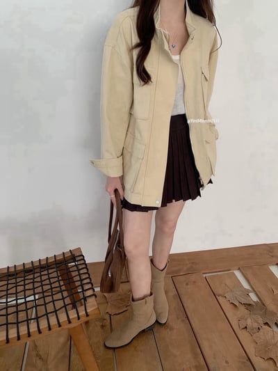 大口袋工裝夾克外套1