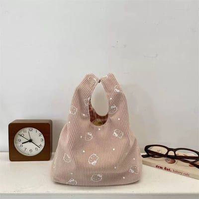 『買一送一』燈芯絨復古可愛手提包8