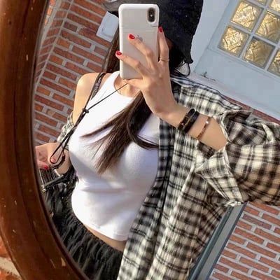 韓妞款格紋襯衫4