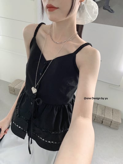摟空洞洞V領吊帶7