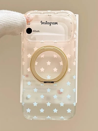 漸變星星磨砂支架手機殼｜iPhone 15-17系列2