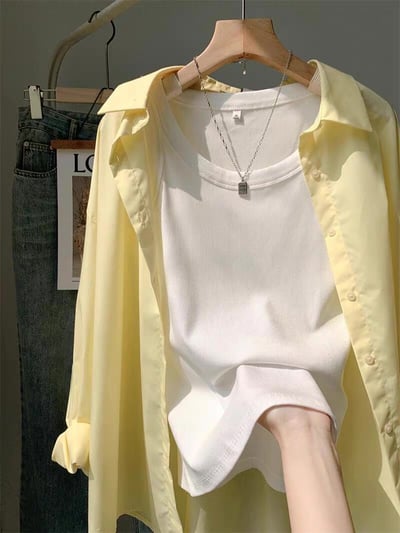 簡約修身寬肩帶背心上衣13