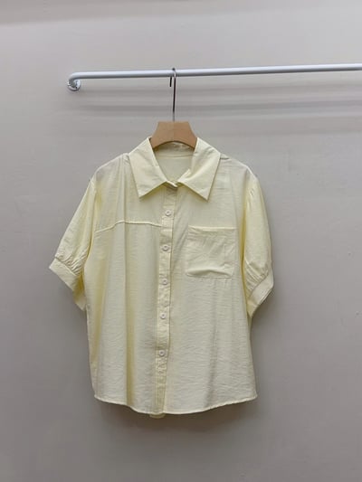 翻領排扣短袖襯衫8