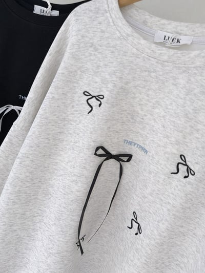 重工刺繡蝴蝶結長板TEE上衣10