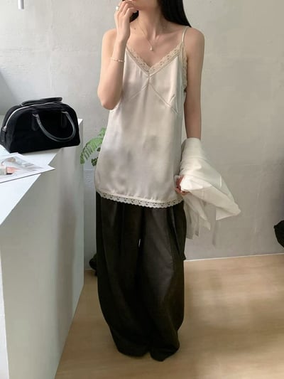 質感蕾絲緞面吊帶8