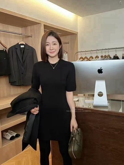 圓領針織短洋裝3