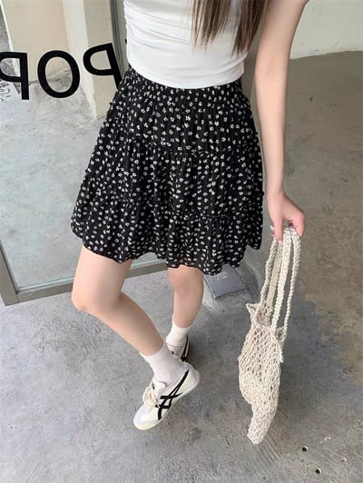 碎花溫柔蛋糕裙短裙9