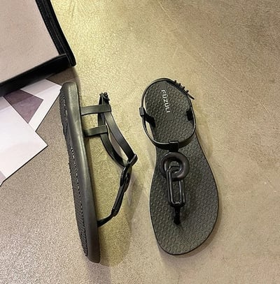 百搭防滑丁字扣帶夾腳涼鞋12