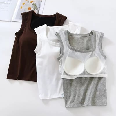 BRATOP-加寬窄肩遮副乳立體胸墊罩杯上衣背心15