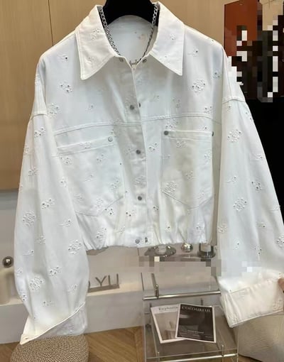 質感刺繡花牛仔外套5
