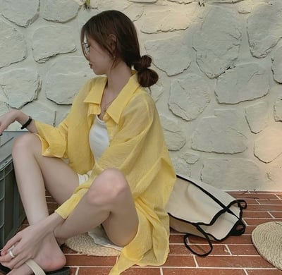 馬卡龍色條紋寬鬆襯衫9