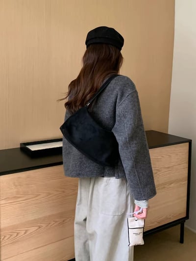 復古絨面豹紋手提肩背小方包14