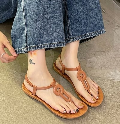 百搭防滑丁字扣帶夾腳涼鞋5