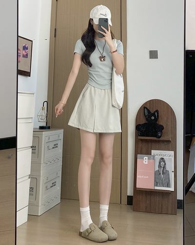 山本顯瘦輕薄工裝褲裙3