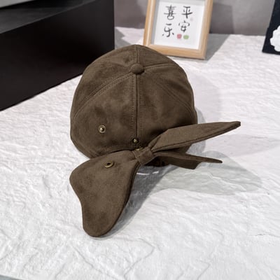 質感麂皮蝴蝶結棒球帽(蝴蝶結可拆）4