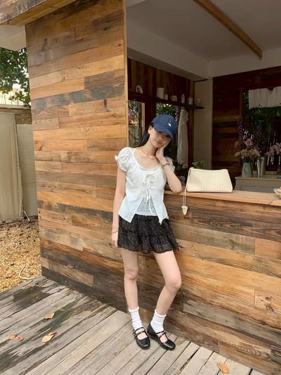 甜美蕾絲背心兩件套10