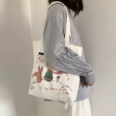 文藝插畫百搭帆布包3