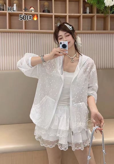 小花薄款罩衫防曬外套1