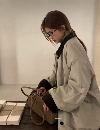 燈芯絨領羊羔毛內裡外套2