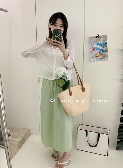 馬卡龍色天絲開衫防曬罩衫11