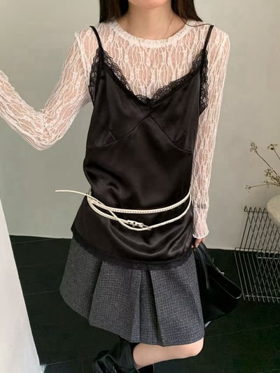 質感蕾絲緞面吊帶5