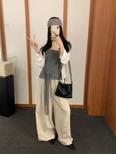 綁帶造型吊帶+外套兩件套2